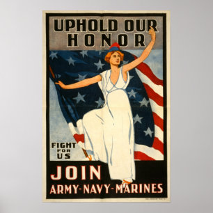 WWI-amerikan som rekryterar affischen Poster
