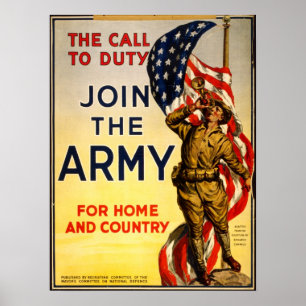WWI-amerikan som rekryterar affischen Poster