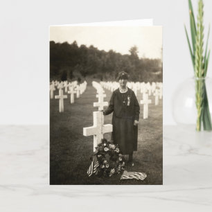 WWI-amerikanmor på henne sons som är allvarliga i Kort