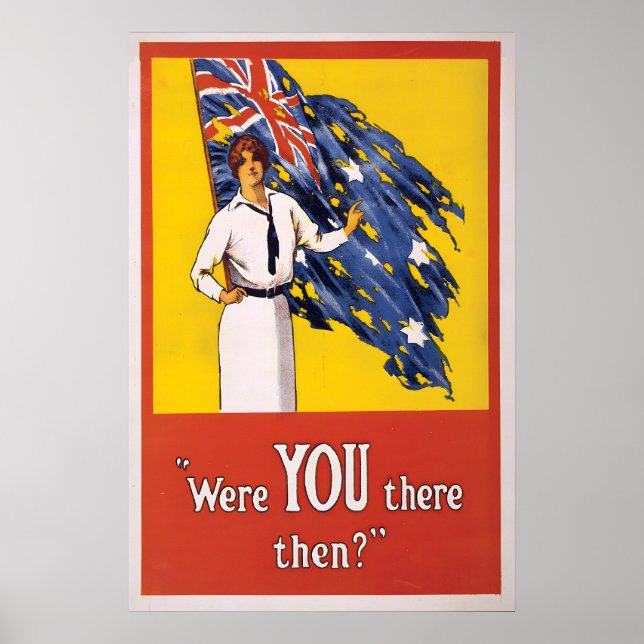 WWI Australiensisk Rekrytering Affisch Brittiska I (Framsidan)
