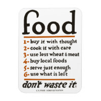 WWI "Food - Slösa det inte"-magnet