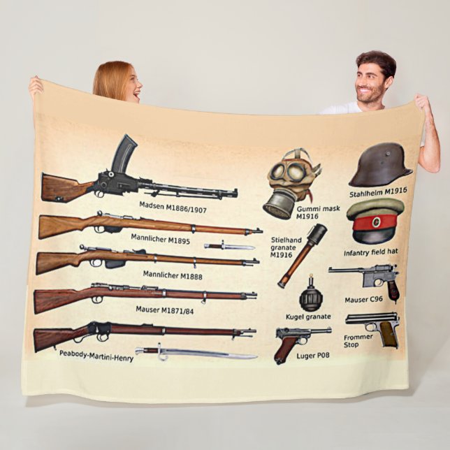 WWI GERMAN MILITÄR UTRUSTNING FLEECEFILT (På plats)