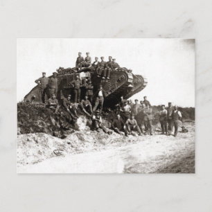 WWI German Soldiers, Engelska Tanken Vykort