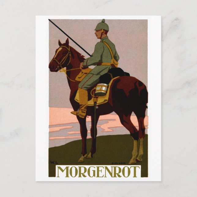 WWI German Uhlan Vykort (Framsida)