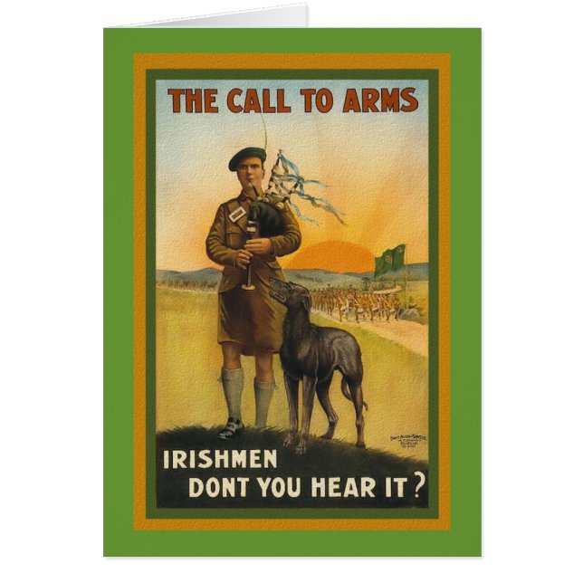 WWI Irish Recruiting Poster Hälsningskort (Framsidan)