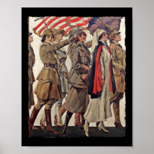 WWI-kvinnor som vårdar rekryt Poster