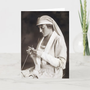 WWI Nurse stickande sötare Kort