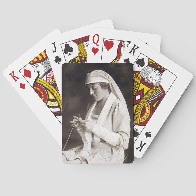WWI Nurse stickande sötare Kortlek (Baksidan)