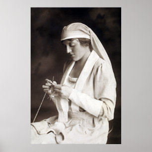 WWI Nurse stickande sötare Poster