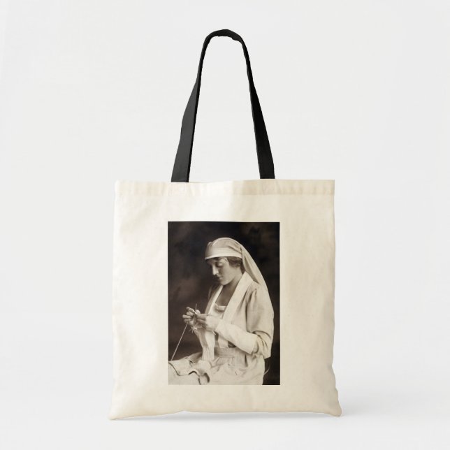 WWI Nurse stickande sötare Tygkasse (Framsidan)