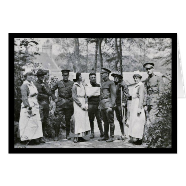 WWI Nurses och Läkare Hälsningskort (Framsidan Horizontal)