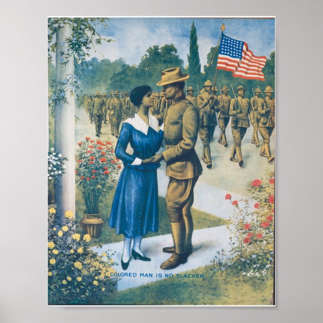 WWI-replikering Poster: Färgad Man är ingen slacke Poster (Framsidan)