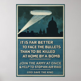 WWI:s rekrytering till brittiska armén poster 20"x