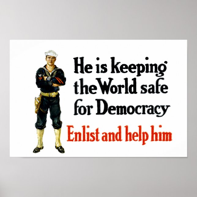 WWI Sailor - att bevara världens Säker för demokra Poster (Framsidan)