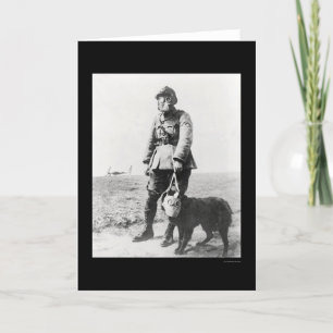 WWI-Sergeant och hans hund som ha på sig gasmaskar Kort