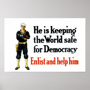 WWI-sjöman - hålla världen säker för demokrati Poster