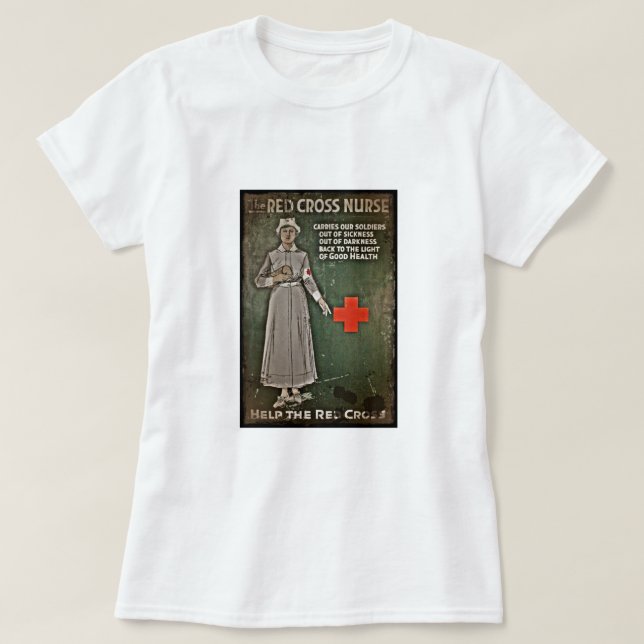 WWI sjukförsäkringskassan Raising Bilder T Shirt (Design framsida)