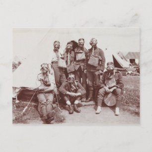 WWI Soldiers in Gas Masks Vykort
