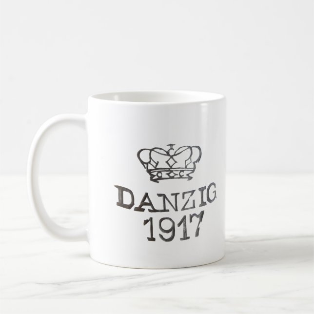 WWI tyskt Gewehr 98 gevär provmärkning "Danzig" Kaffemugg (Vänster)