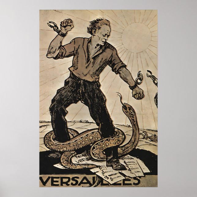 WWI tyskt propagandaplakat Anti-Versailles Poster (Framsidan)