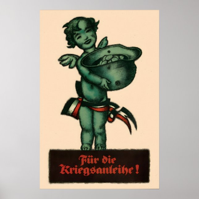 WWI tyskt propagandaplakat krigsobligationer ängel Poster (Framsidan)