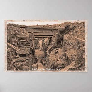 WWI-Världskrig I British Soldiers i Trench Poster