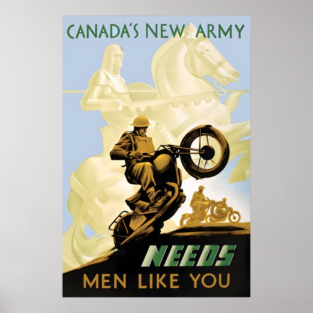WWII-affisch Kanadas nya armé behöver män som du Poster (Framsidan)