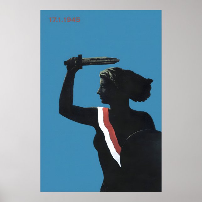 WWII-affisch Polen Befrielsen av Warszawa 17011945 Poster (Framsidan)