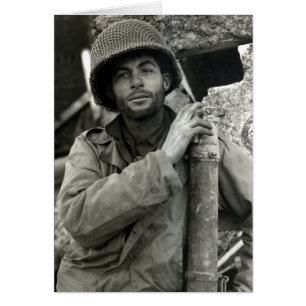 WWII American Soldier in Hurtgen Forest Hälsningskort