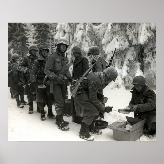 WWII American Soldiers i Belgien Poster (Framsidan)