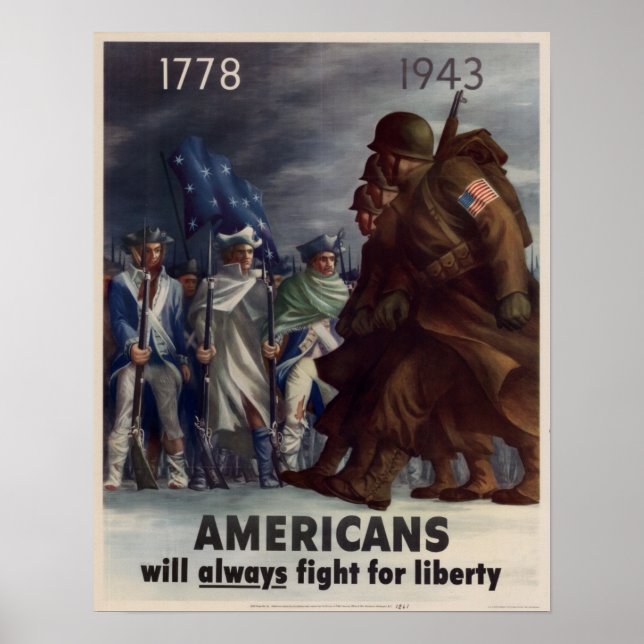 WWII-amerikanerna kommer alltid att kämpa för Libe Poster (Framsidan)