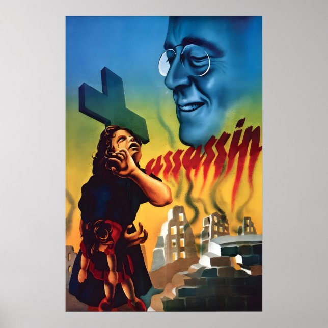 WWII Anti-Roosevelt propagandaffisch andra världsk Poster (Framsidan)
