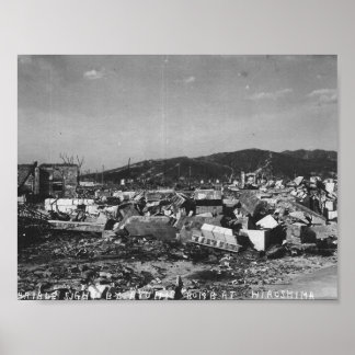 WWII Atombombfoto av Hiroshima Poster