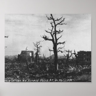 WWII Atombombfoto från Hiroshima Poster