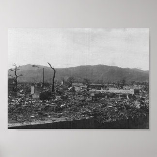 WWII Atombombfoto från Hiroshima Poster