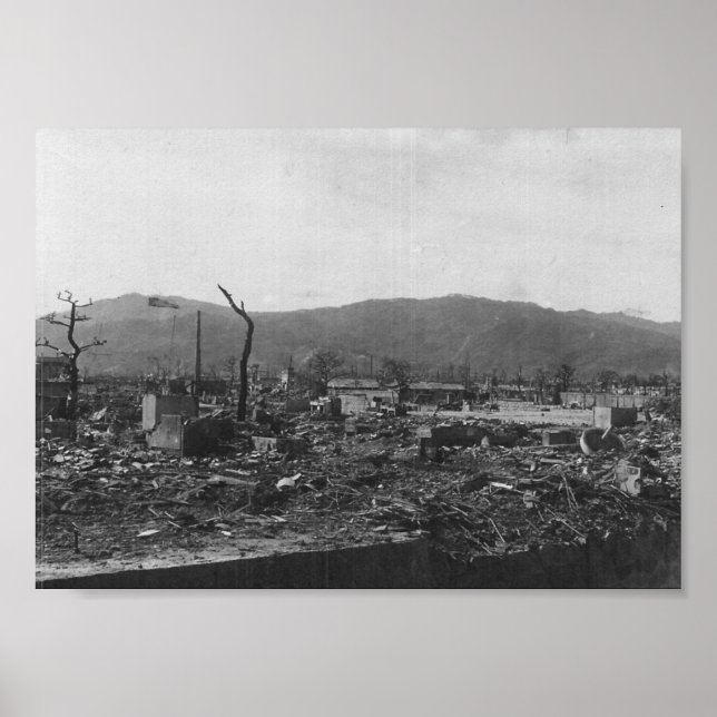 WWII Atombombfoto från Hiroshima Poster (Framsidan)