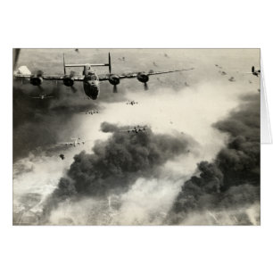 WWII B-24s över Ploesti oilfields Hälsningskort