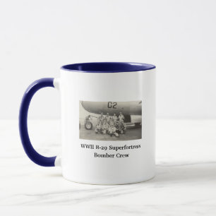 WWII B-29 Bombardörbesättningsfoto Kaffe Mugg