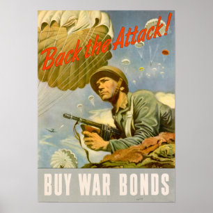WWII Bakåt attacken Poster