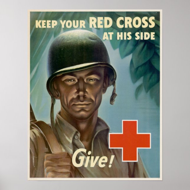 WWII Behålla Din röda Kor vid hans sida Poster (Framsidan)