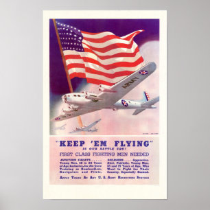 WWII-Behållan Em Flies Poster