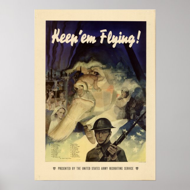 WWII-Behållan "Em Flies! Poster (Framsidan)