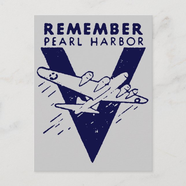 WWII Blue Minns Pearl Harbour Vykort (Framsida)