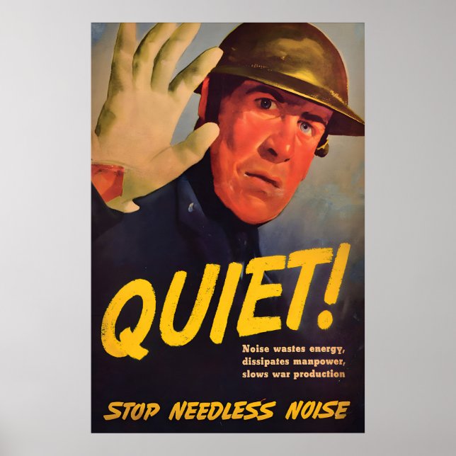 WWII brittiskt propagandaplakat Tyst!  Poster (Framsidan)