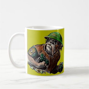 WWII-bulldog hund Soldat Sgt. Rover Kaffemugg