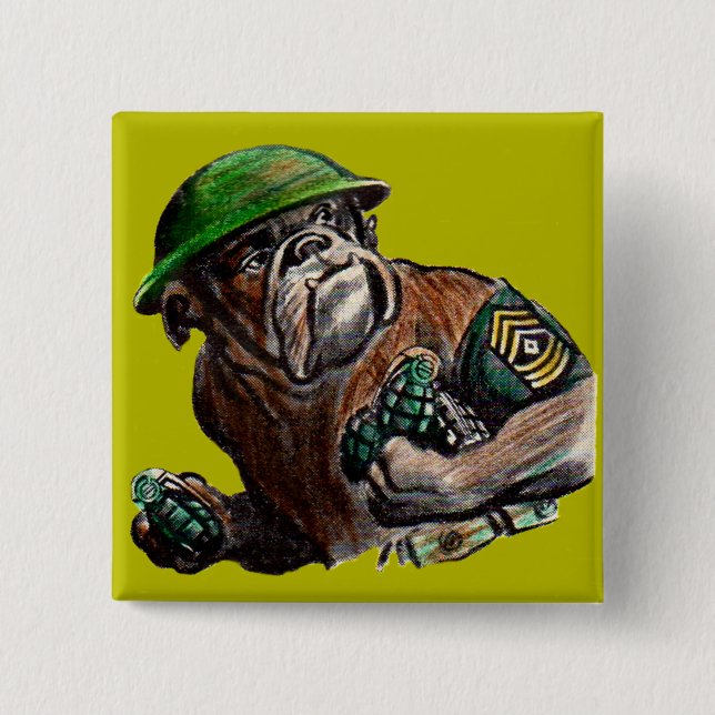 WWII-bulldog hund Soldat Sgt. Rover Knapp (Framsida)