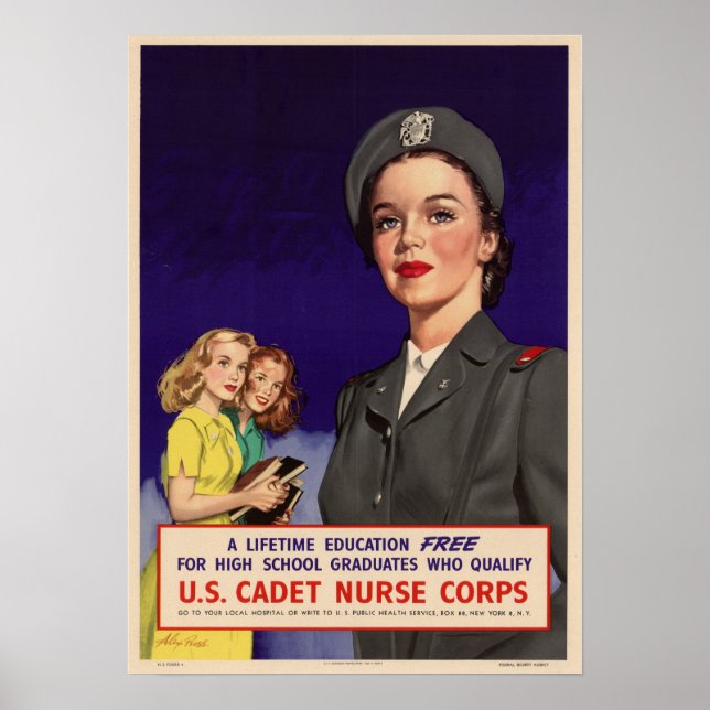 WWII Cadet Nurse Corps Poster (Framsidan)
