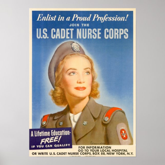 WWII Cadet Nurse Corps Poster (Framsidan)