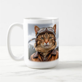 WWII Cat Fighter Pilot Mugg