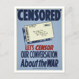WWII-censur Poster vykort
